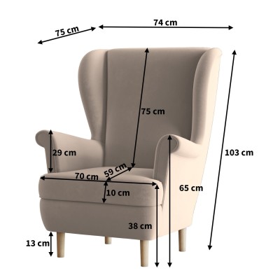 Wymiary fotela LENTIO