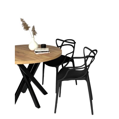 Komplet dwóch krzeseł AVEO BLACK, krzesło do nowoczesnych wnętrz, wykonane z odpornego tworzywa