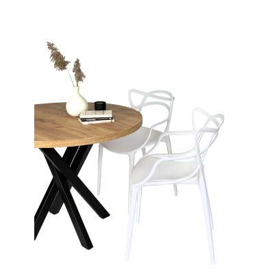 Zestaw dwa krzesła AVEO WHITE, odporne tworzywo, krzesło w nowoczesnym stylu