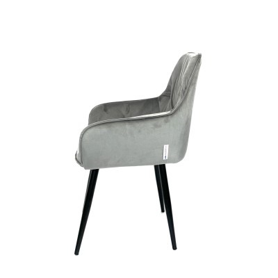 Pakiet dwóch krzeseł codziennego użytku LENNO, tapicerowane krzesła w szarym kolorze, wygodne i praktyczne