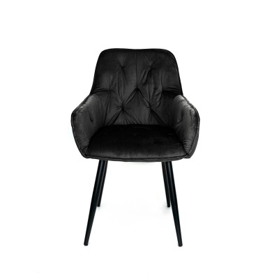 Front krzesła LENNO w czarnej tkaninie