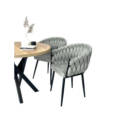 Krzesła VERDO szare przy stole