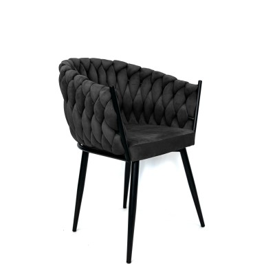 Krzesło VERDO czarne, widok po skosie