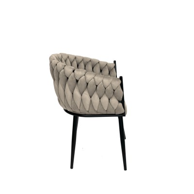 Komplet dwóch, stylowych krzeseł VERDO, beżowa tkanina, idealne do nowoczesnego salonu i jadalni