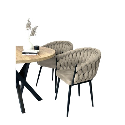 Krzesła VERDO beż przy stole