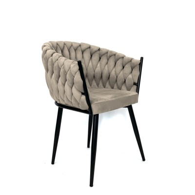 Krzesło VERDO beżowe, widok po skosie