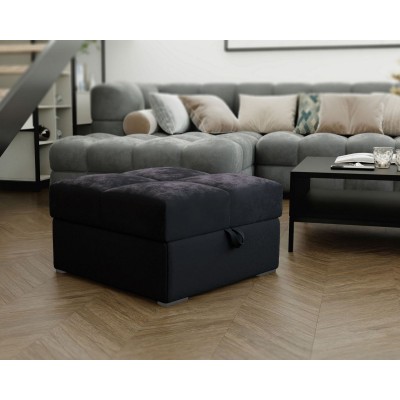 Pufa MIZA tkanina KRONOS 07 czarny