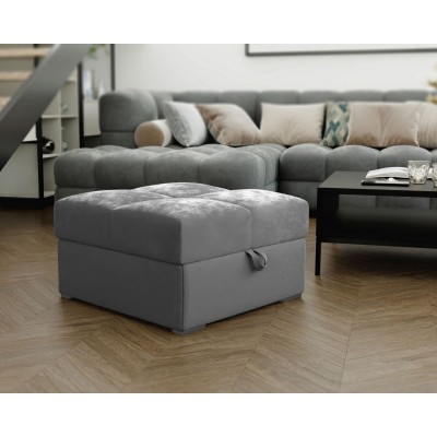 Pufa MIZA tkanina PAROS 05 jasny szary