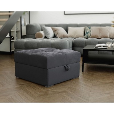 Pufa MIZA tkanina PAROS 06 szary