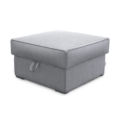 Wygodna i stylowa Pufa FERA, wbudowany schowek, tapicerowana sztruksem w kolorze jasnoszarym