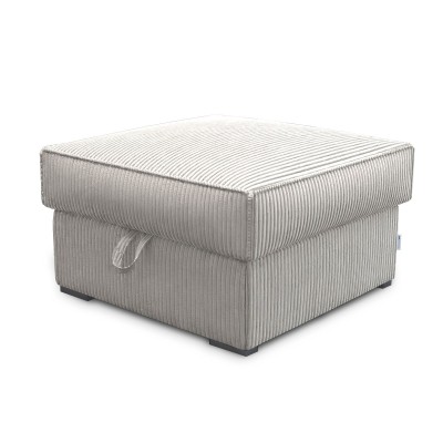 Kremowa pufa FERA tapicerowana sztruksem, wbudowany spory schowek z łatwym dostępem, stylowy dodatek