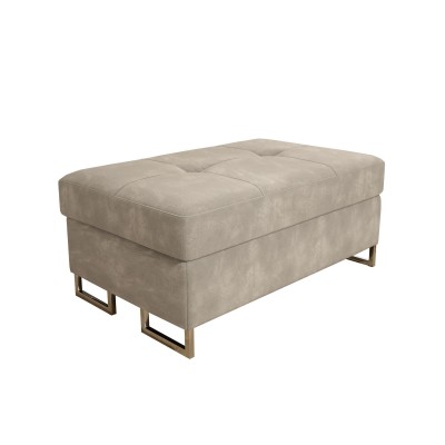 Pufa BARLET, tapicerowana tkaniną Monolith 04 w kolorze beżowym - studio