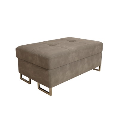 Pufa BARLET, tapicerowana tkaniną Monolith 09 w kolorze beżowym / jasnobrązowym - studio