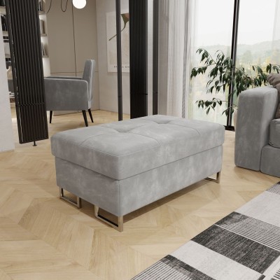 Pufa BARLET, tapicerowana tkaniną Monolith 84 jasnoszary