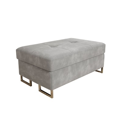 Pufa BARLET, tapicerowana tkaniną Monolith 84 jasnoszary - studio