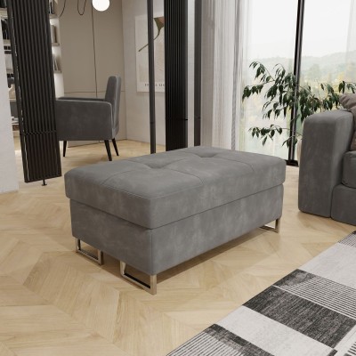 Pufa BARLET, tapicerowana tkaniną Monolith 85 szary