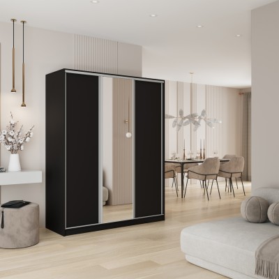 Szafa Przesuwna TARI 160 cm z Lustrem Szafa Trzydrzwiowa z Szufladami