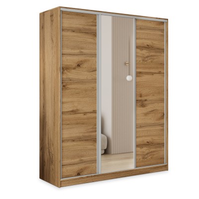 Szafa Przesuwna TARI 160 cm z Lustrem Szafa Trzydrzwiowa z Szufladami