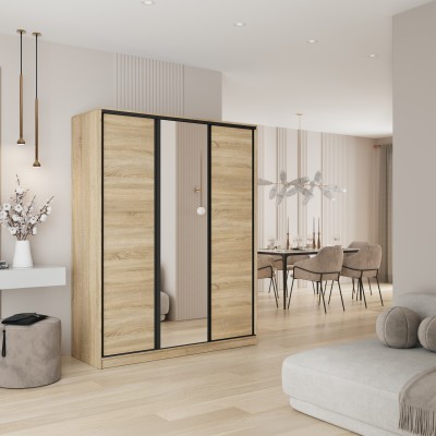 Szafa Przesuwna TARI 160 cm z Lustrem Szafa Trzydrzwiowa z Szufladami