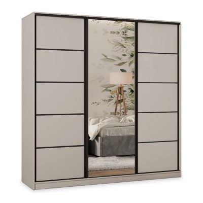 Szafa Przesuwna PINA 200 cm z Lustrem Szafa Trzydrzwiowa z Szufladami