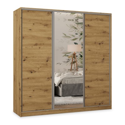 Szafa Przesuwna TARI 200 cm z Lustrem Szafa Trzydrzwiowa z Szufladami