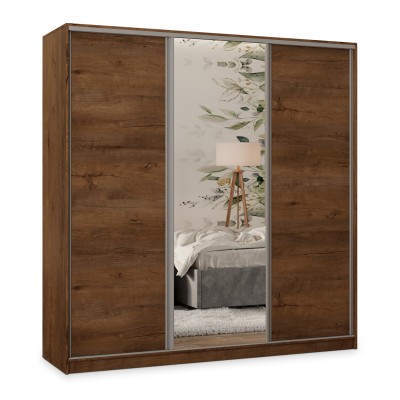 Szafa Przesuwna TARI 200 cm z Lustrem Szafa Trzydrzwiowa z Szufladami