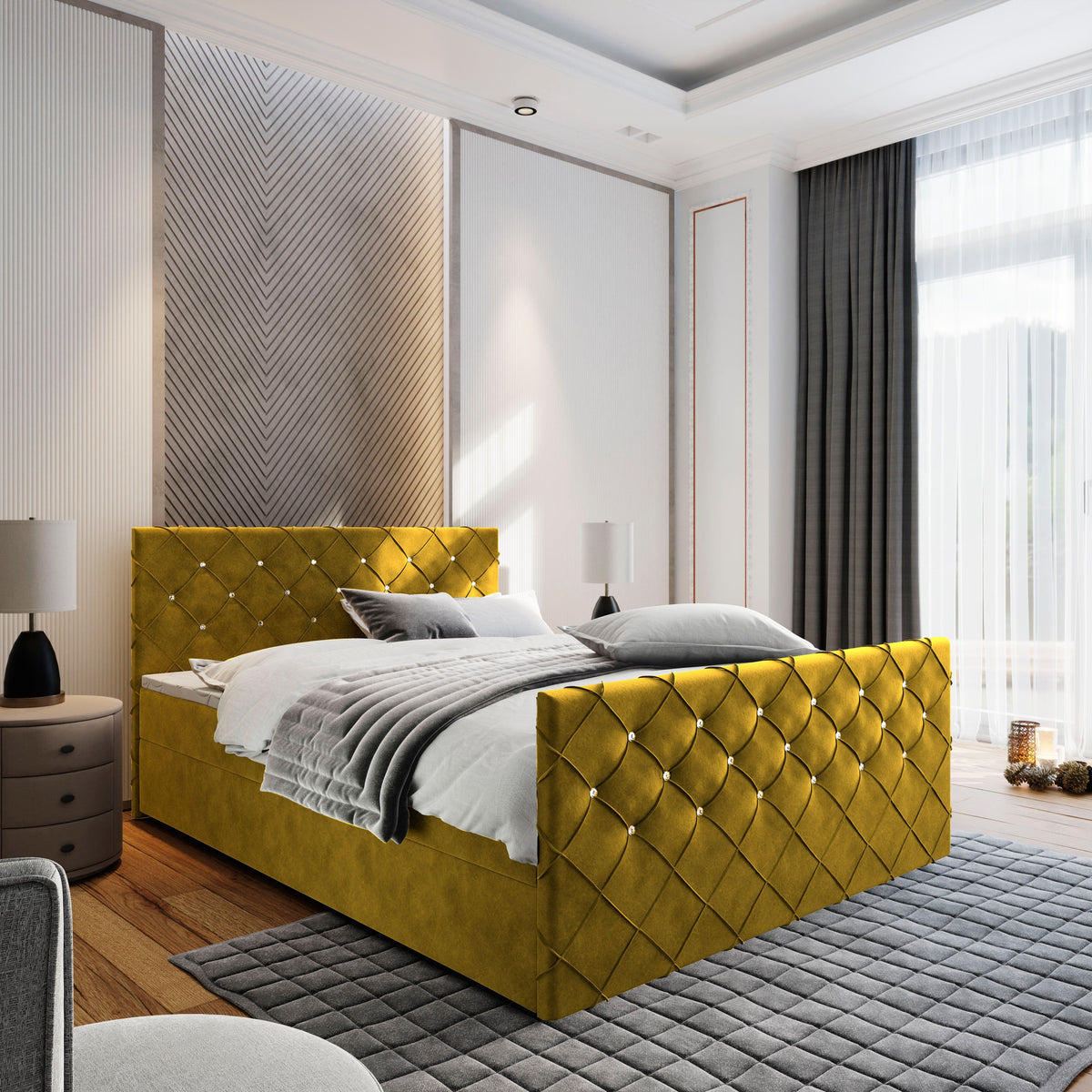 Wystawna sypialnia w stylu glamour