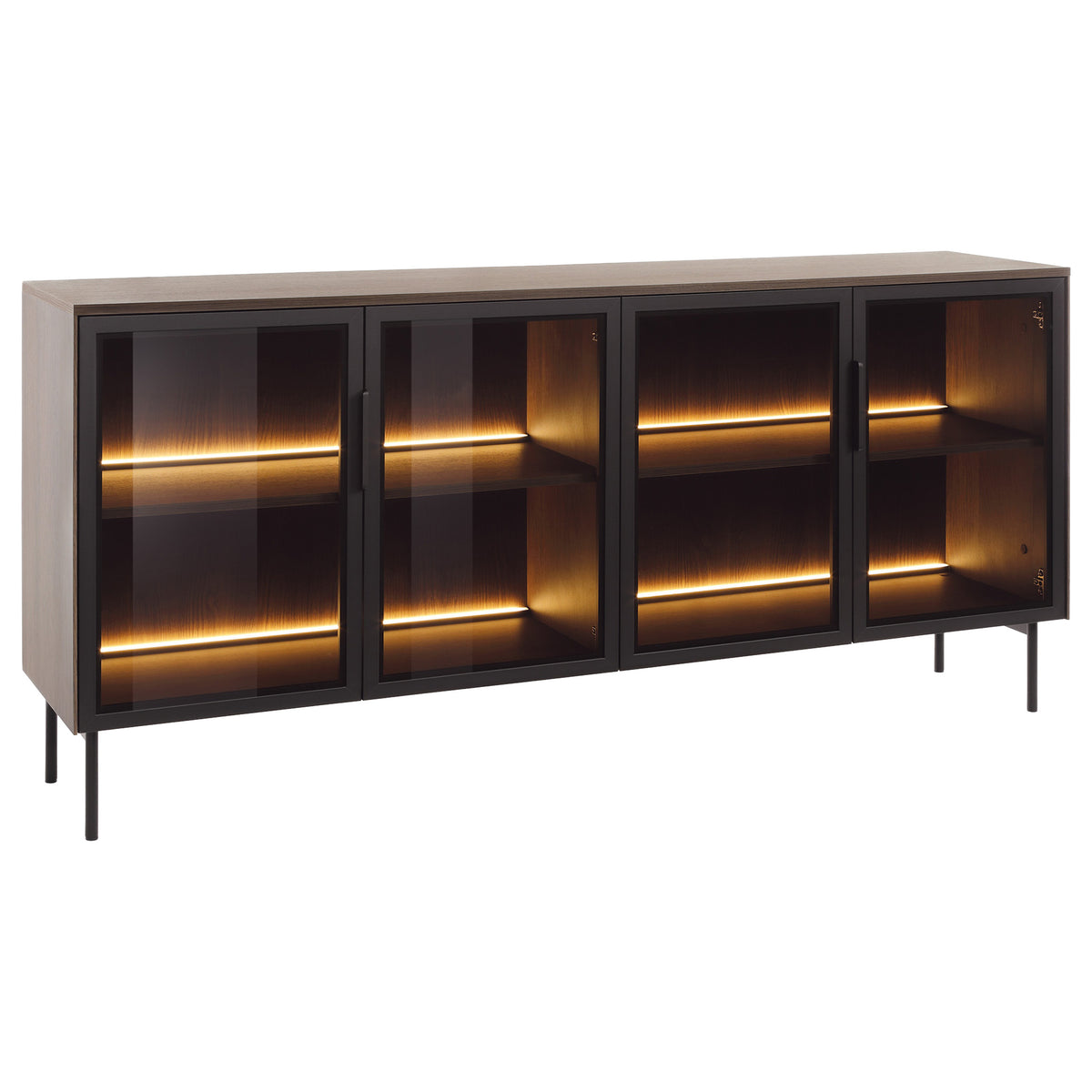 WHITE-HD LUMI B KOMODA 181 4D LED DUNIN-CZARNY