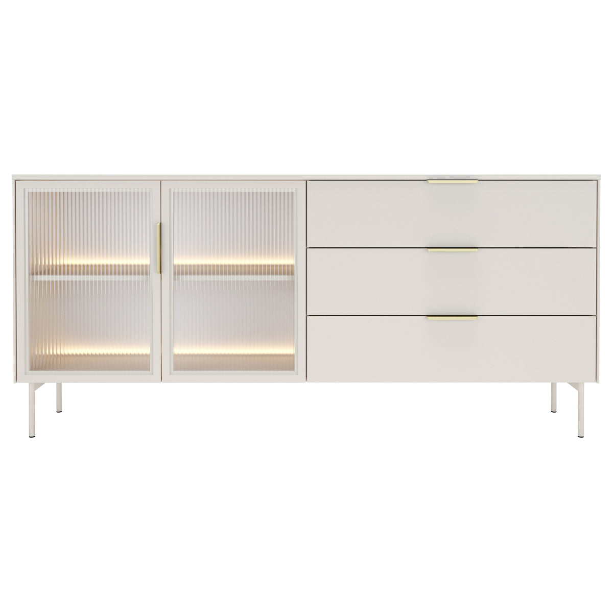 WHITE-HD LUMI C KOMODA 181 2D3S LED KASZMIR