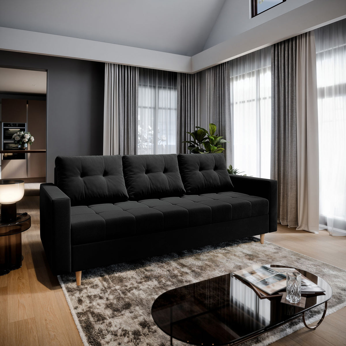 Sofa MILO – Tkanina pluszowa – kolor: Kronos