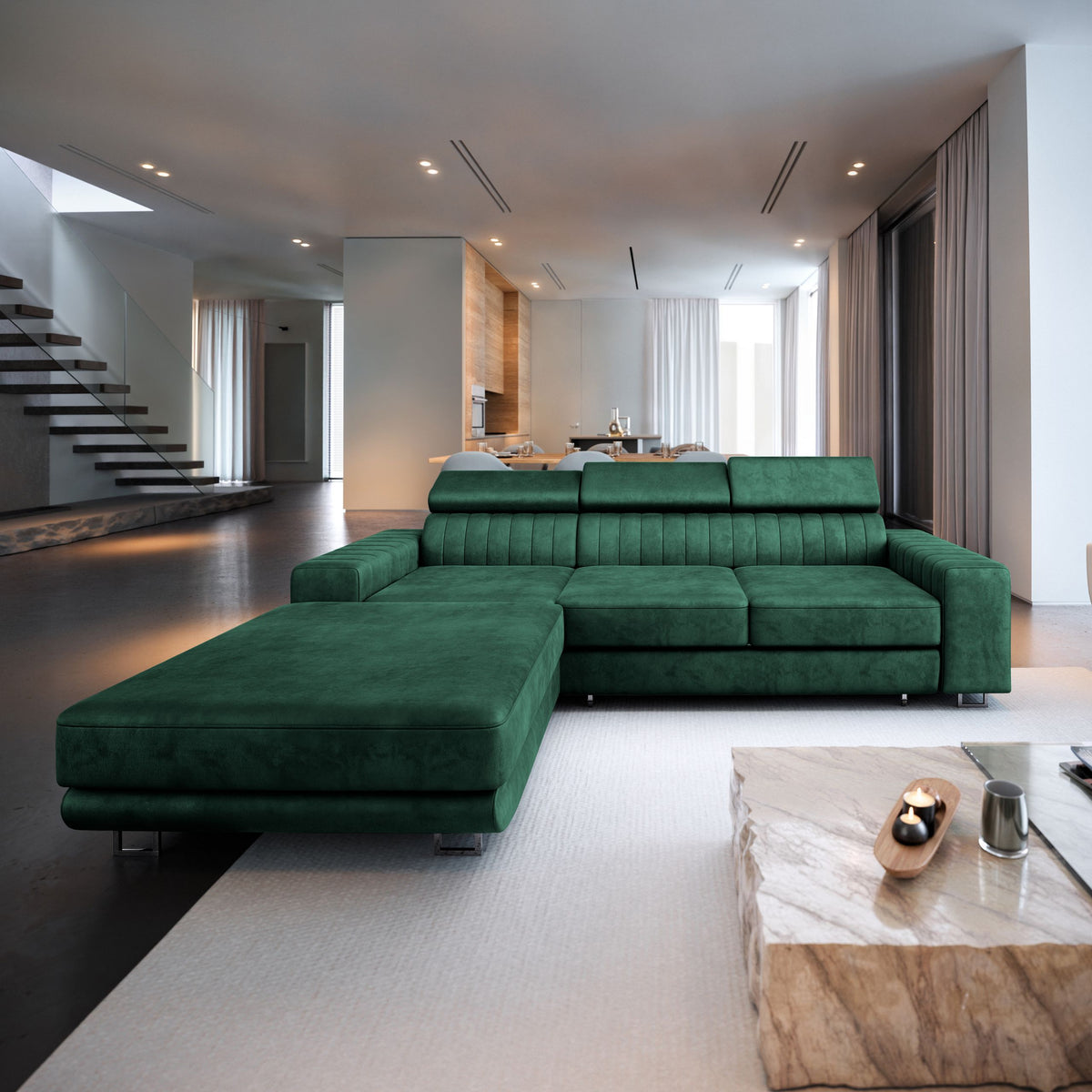 Masseno Narożnik NOTO z funkcją spania i pojemnikiem na pościel