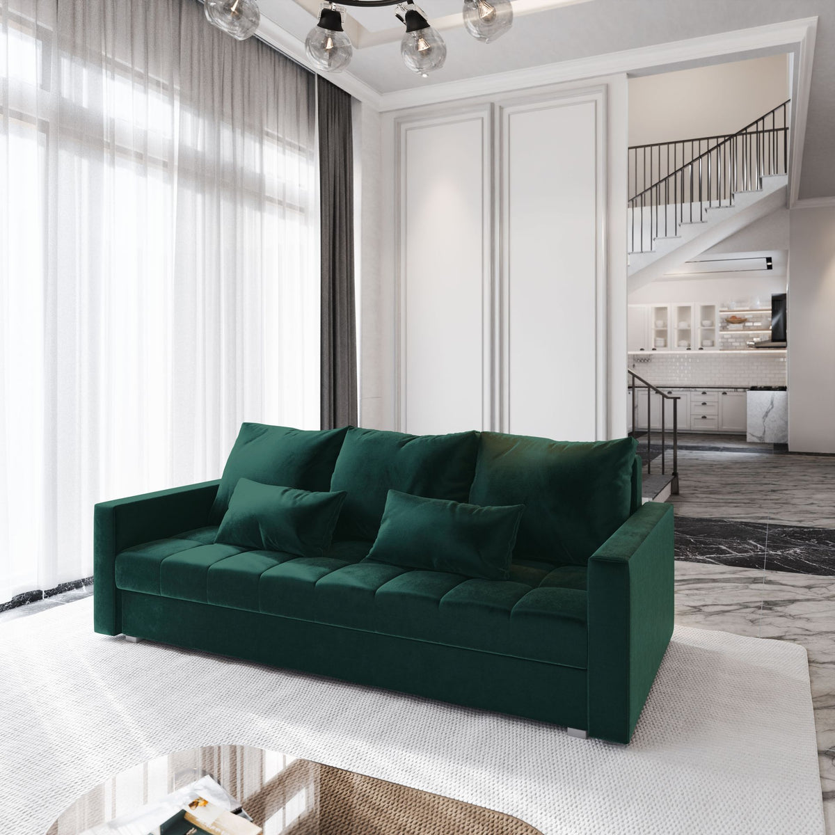Sofa SIRO – Tkanina pluszowa – kolor: Kronos
