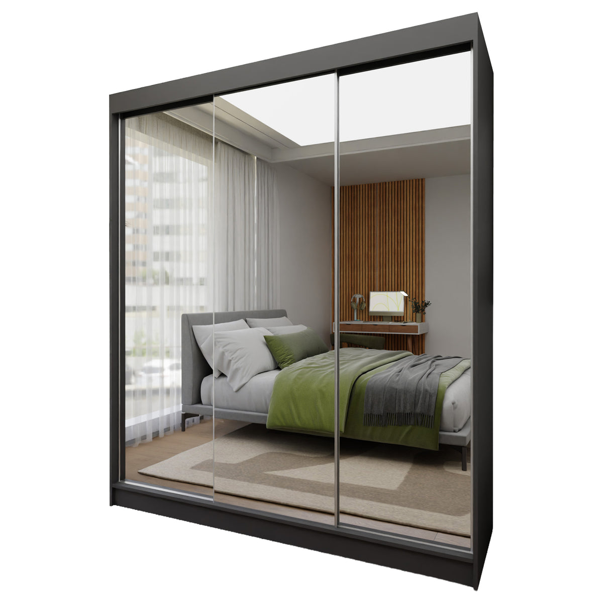 WHITE-HD SZAFA DEBORA 180 SZARY GRAFIT LAMINAT