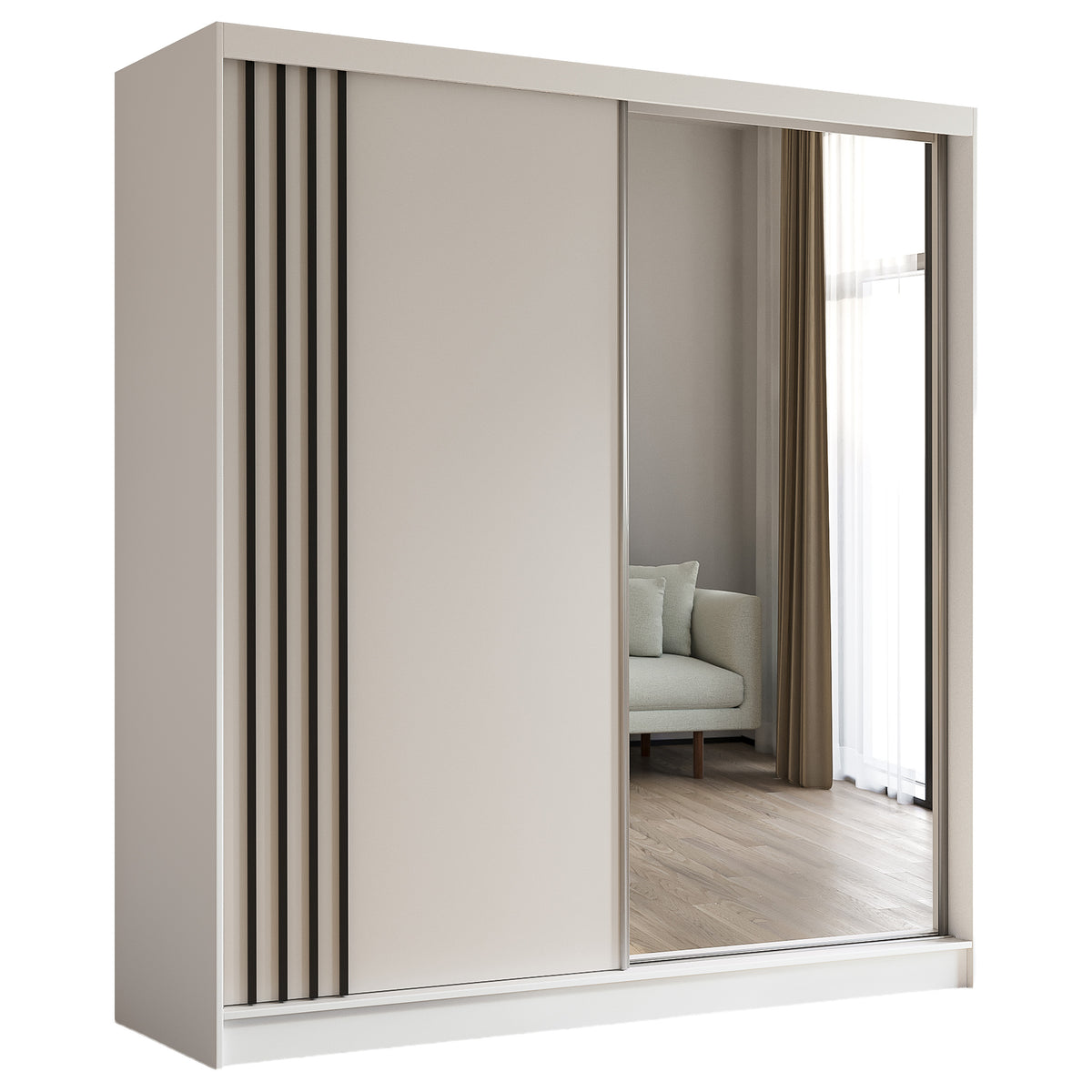 WHITE-HD SZAFA NELA 200 B-B-CZ