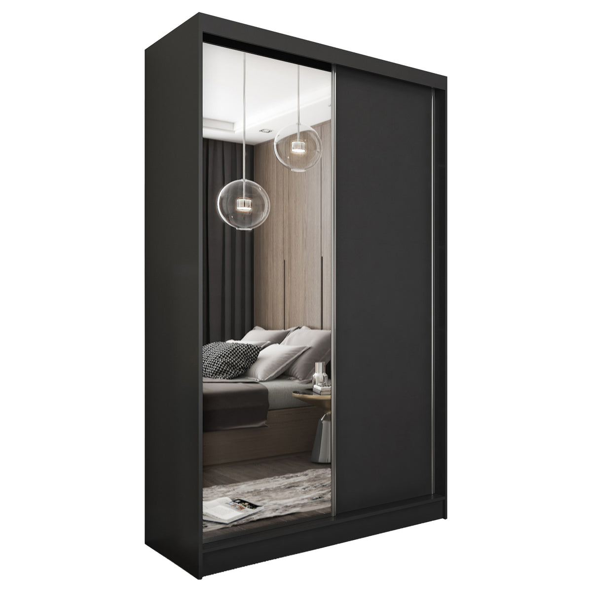 WHITE-HD SZAFA PATTI 120 CZARNY MAT LAMINAT