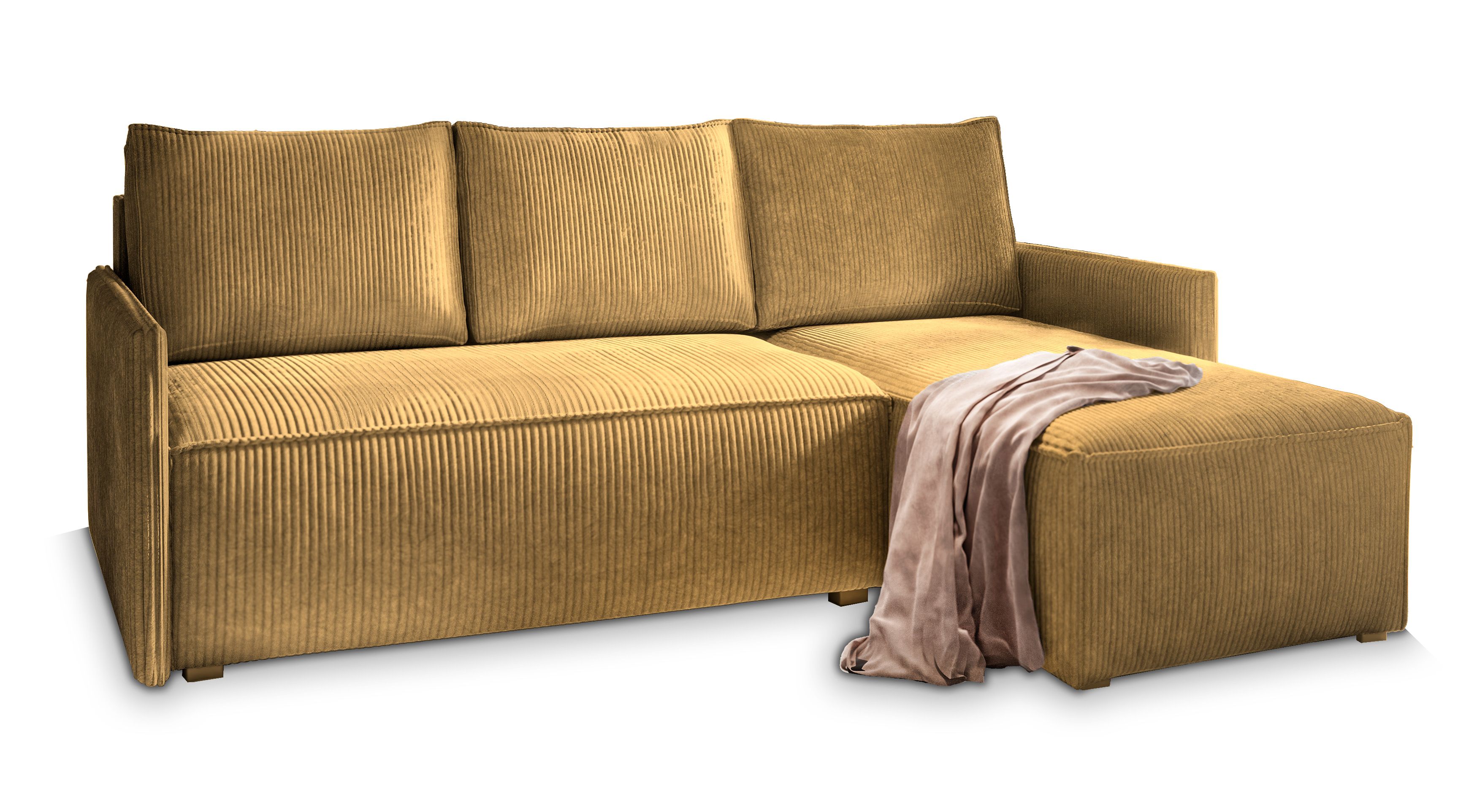 Sztruksowy narożnik z funkcją spania - PERUSI