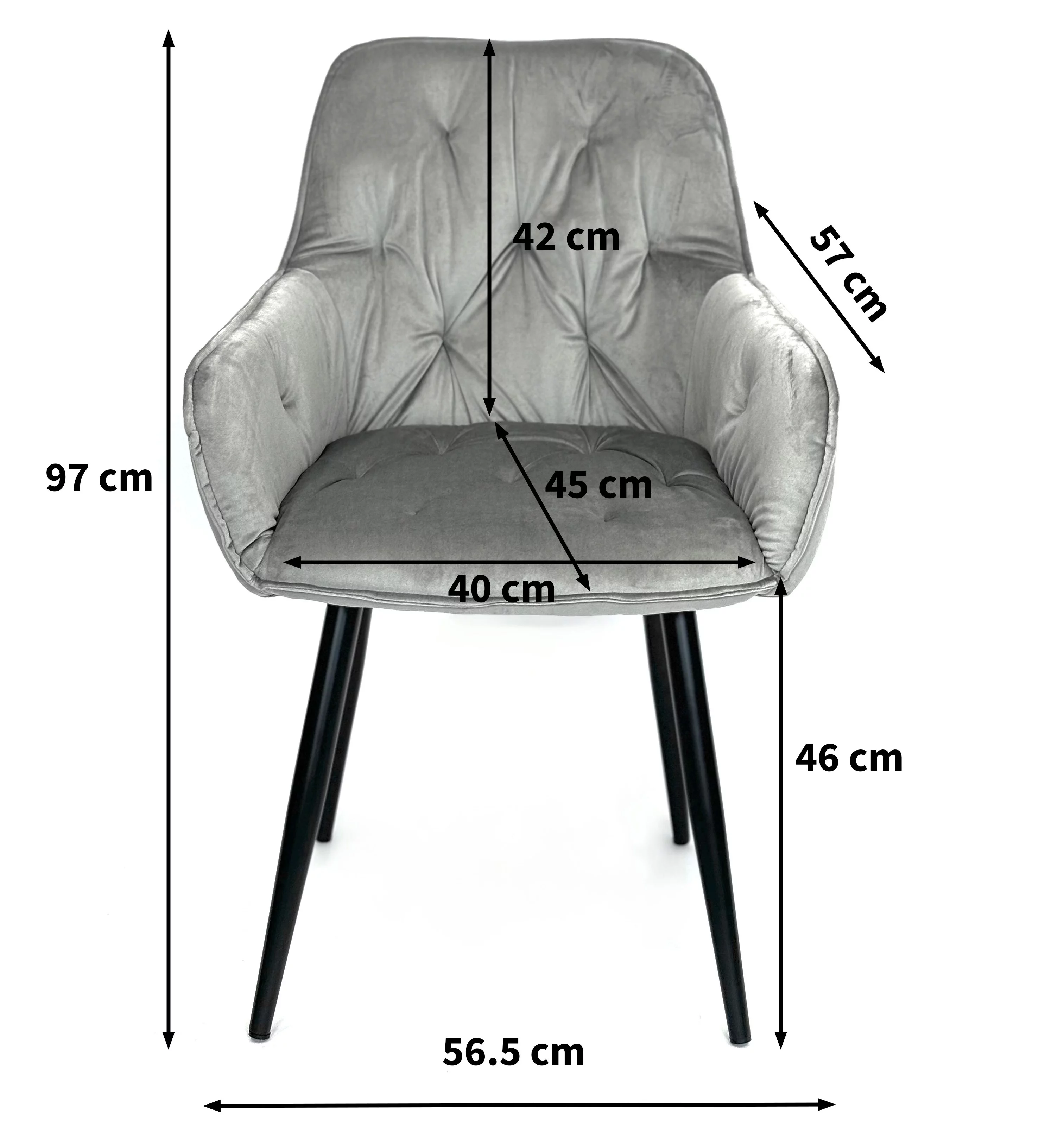 Wymiary krzesła LENNO Wymiary krzesła LENNO