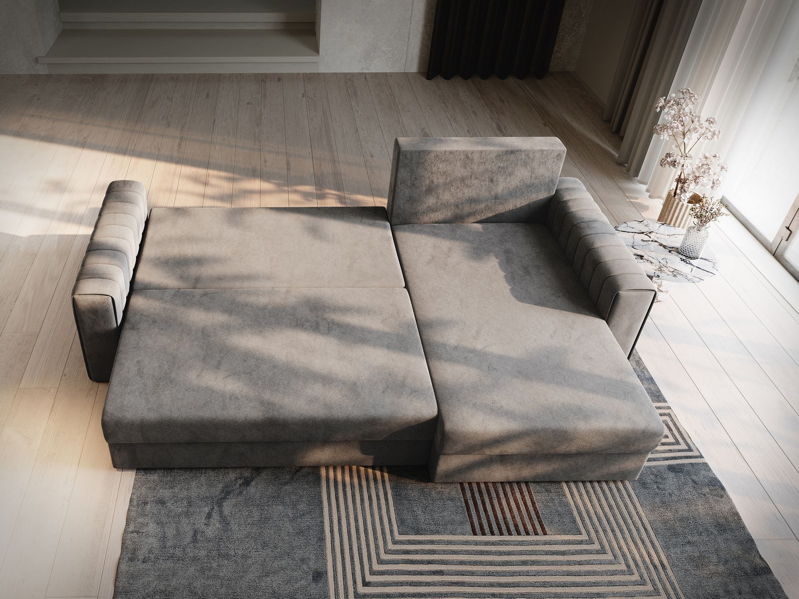 Narożnik CARL rozłożony - funkcja spania