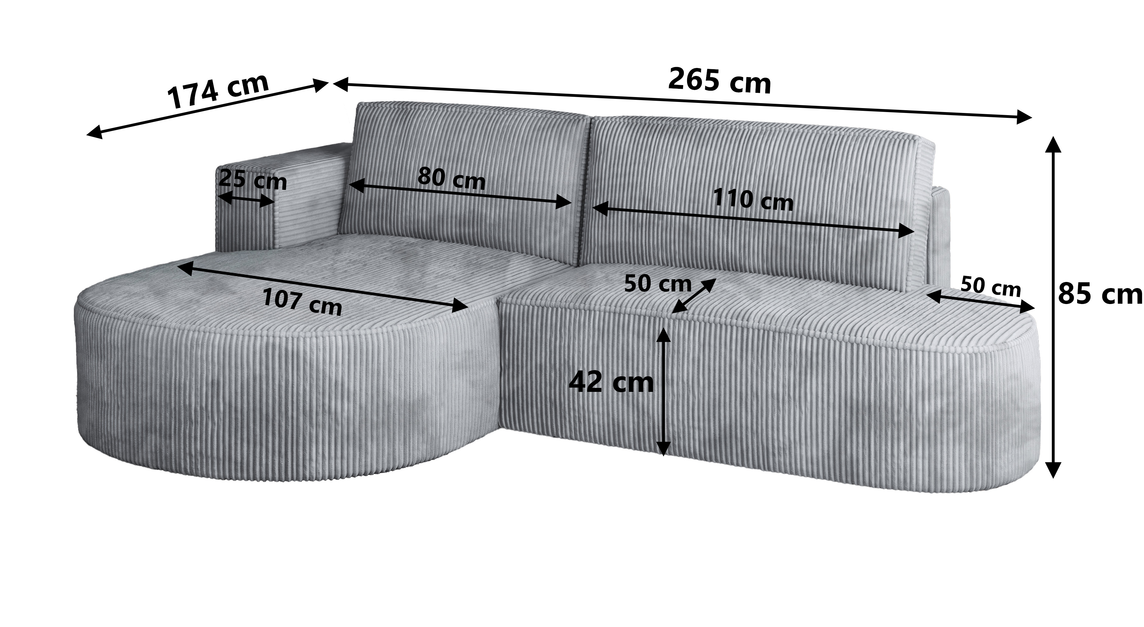 Wymiary narożnika CORTIO