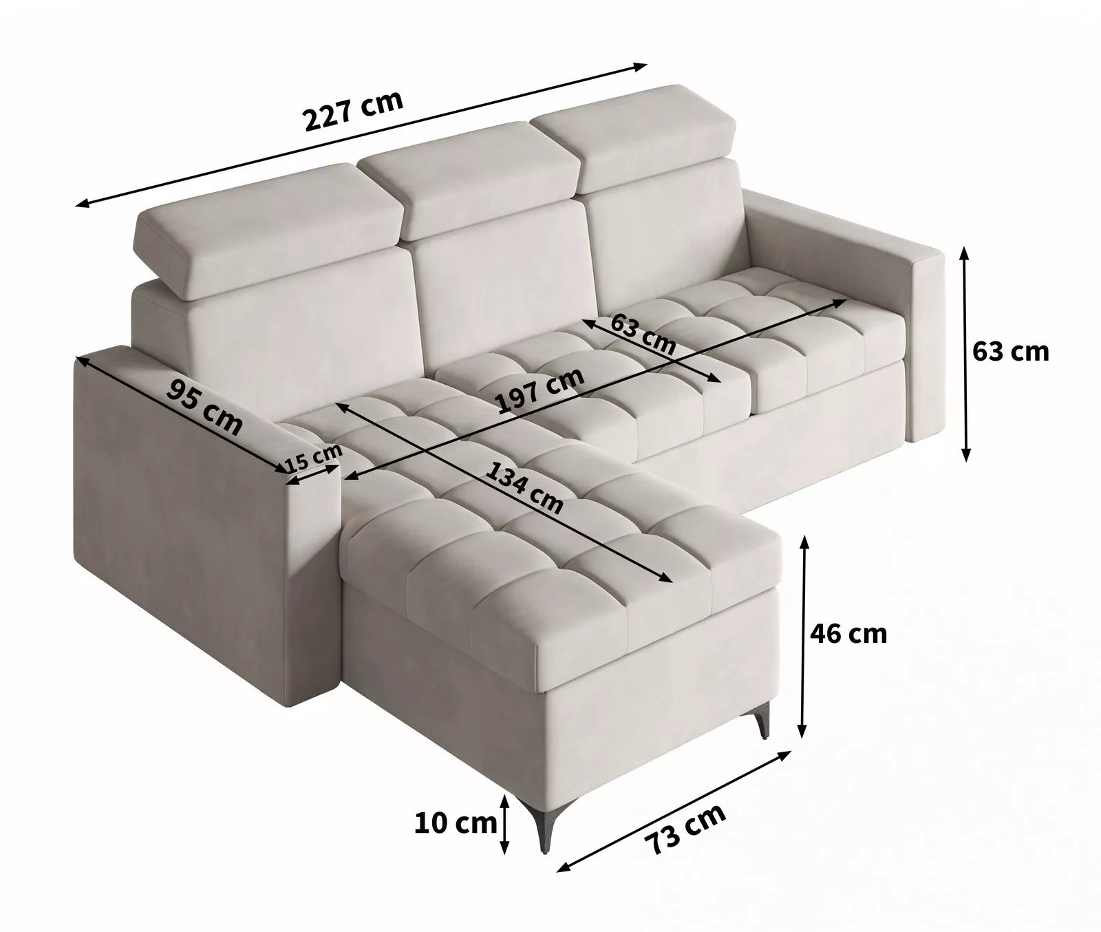 Wymiary narożnika KAME