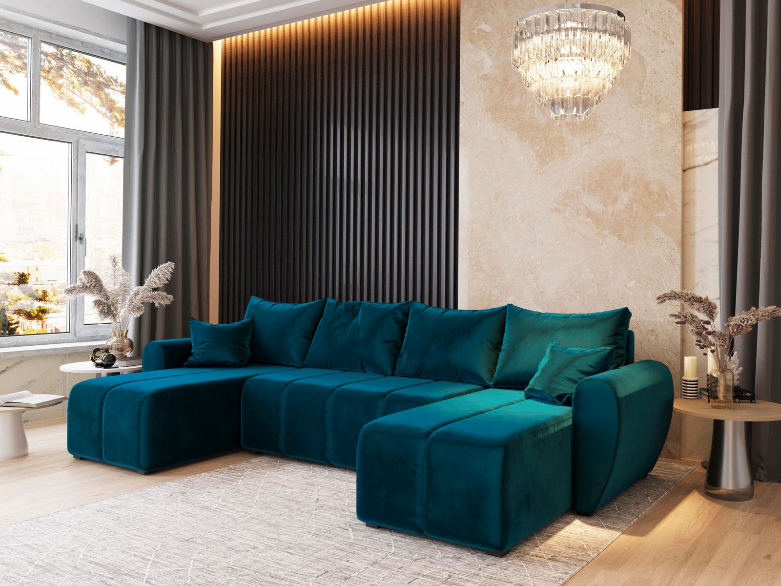 Narożnik MADISON U - prezentacja koloru SAWANA 16