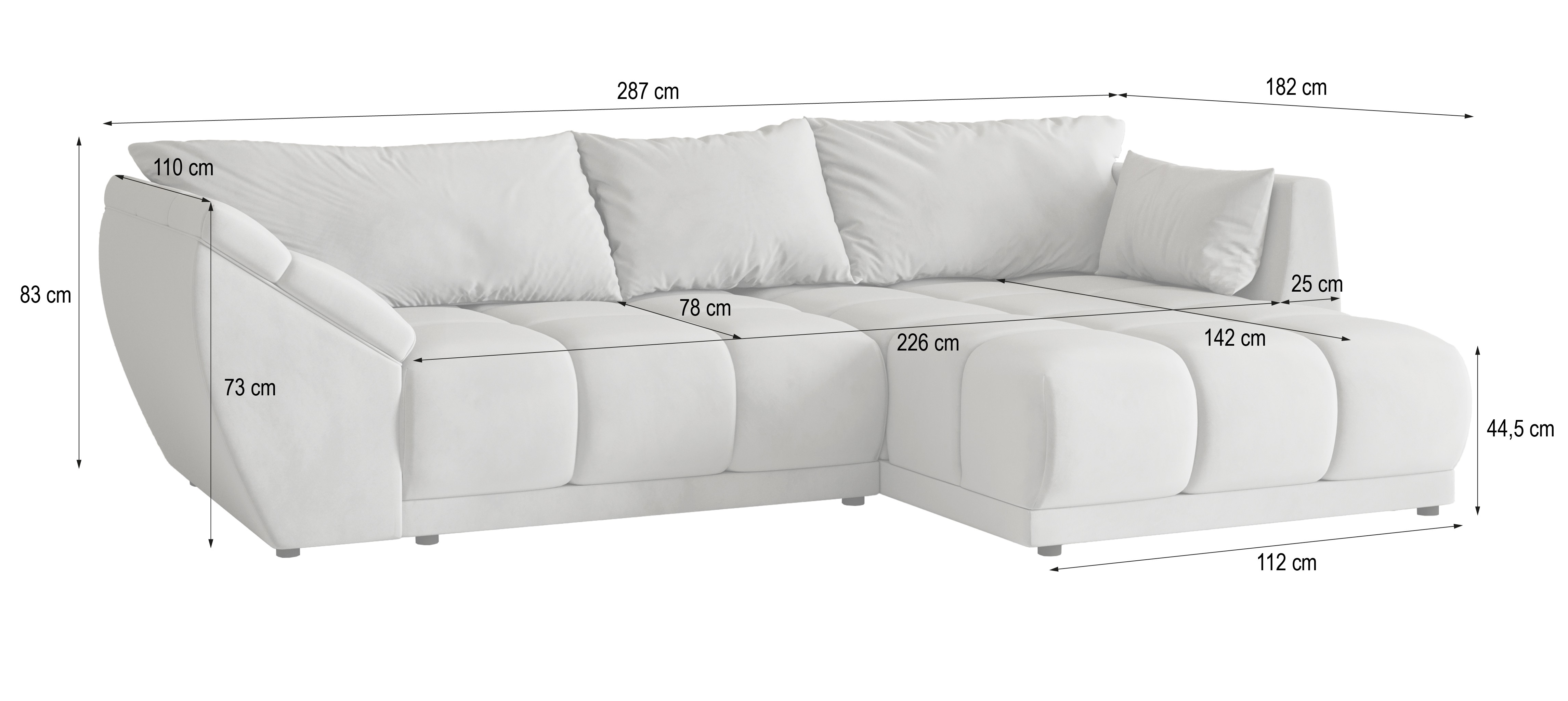 Wymiary narożnika ORENTI