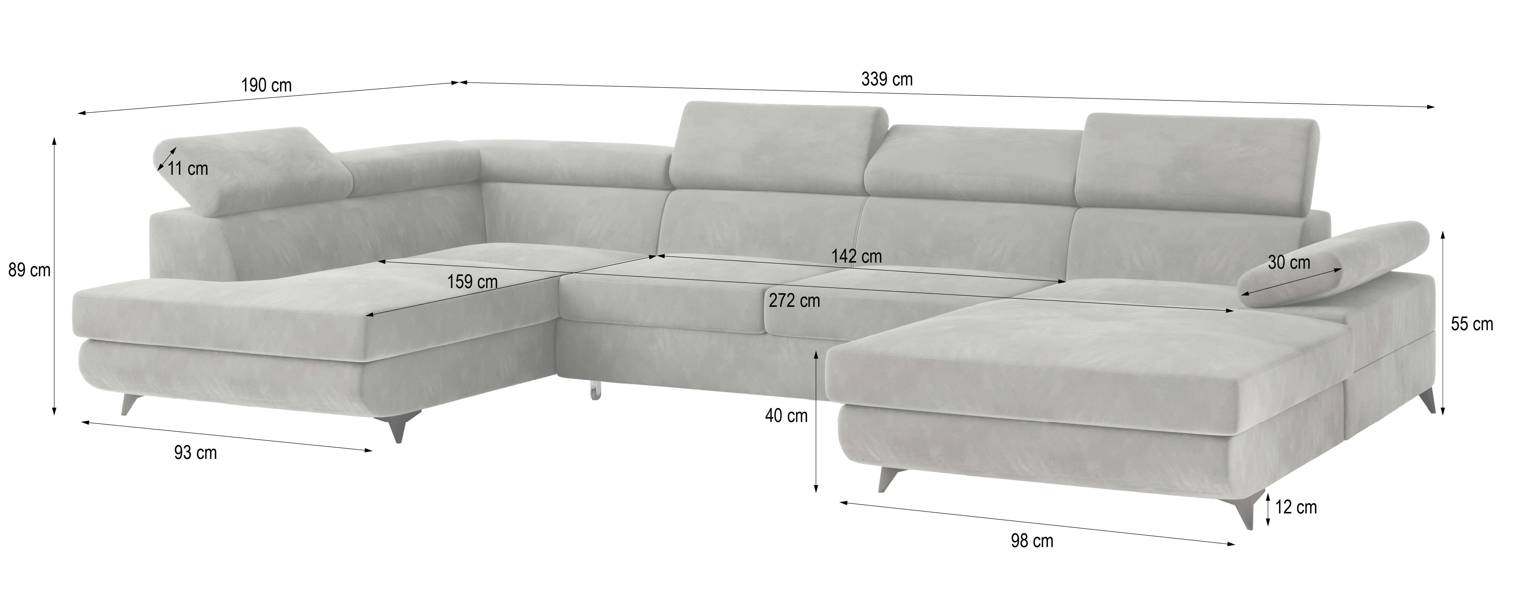 Wymiary narożnika RUBANO