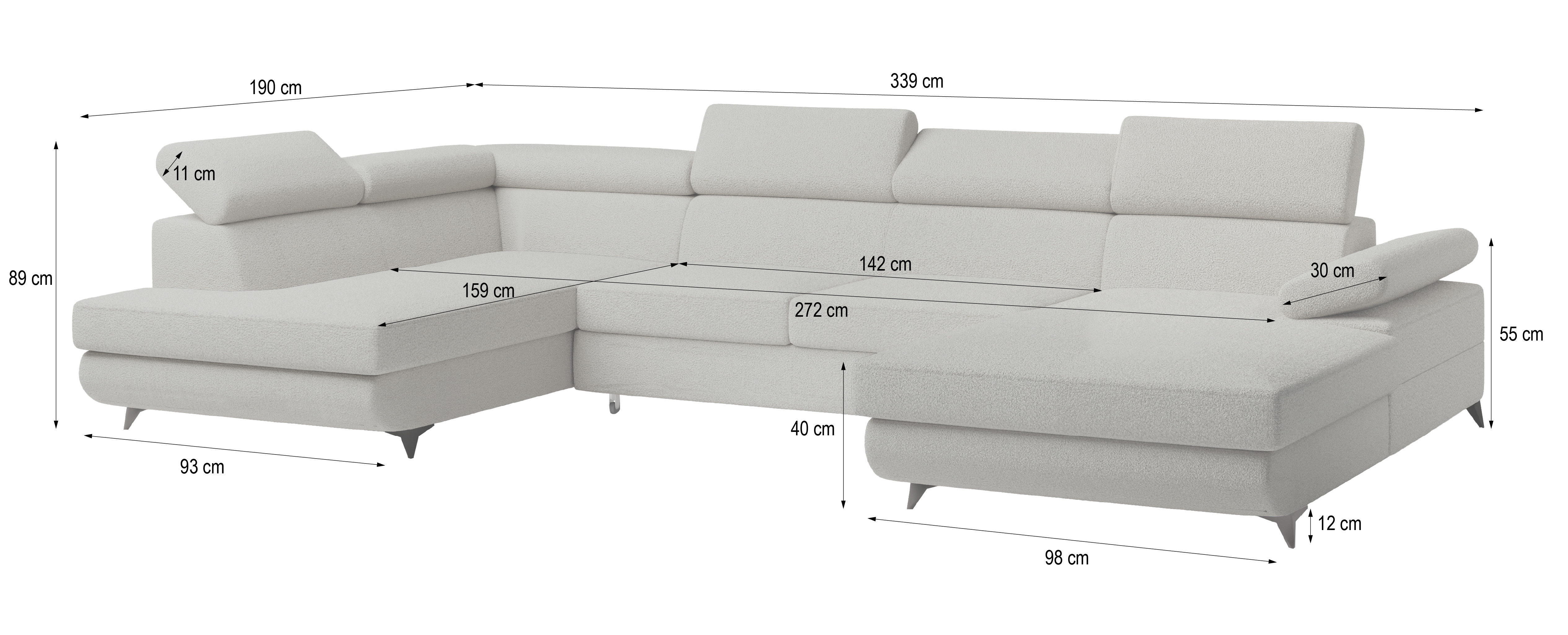 Wymiary narożnika RUBANO