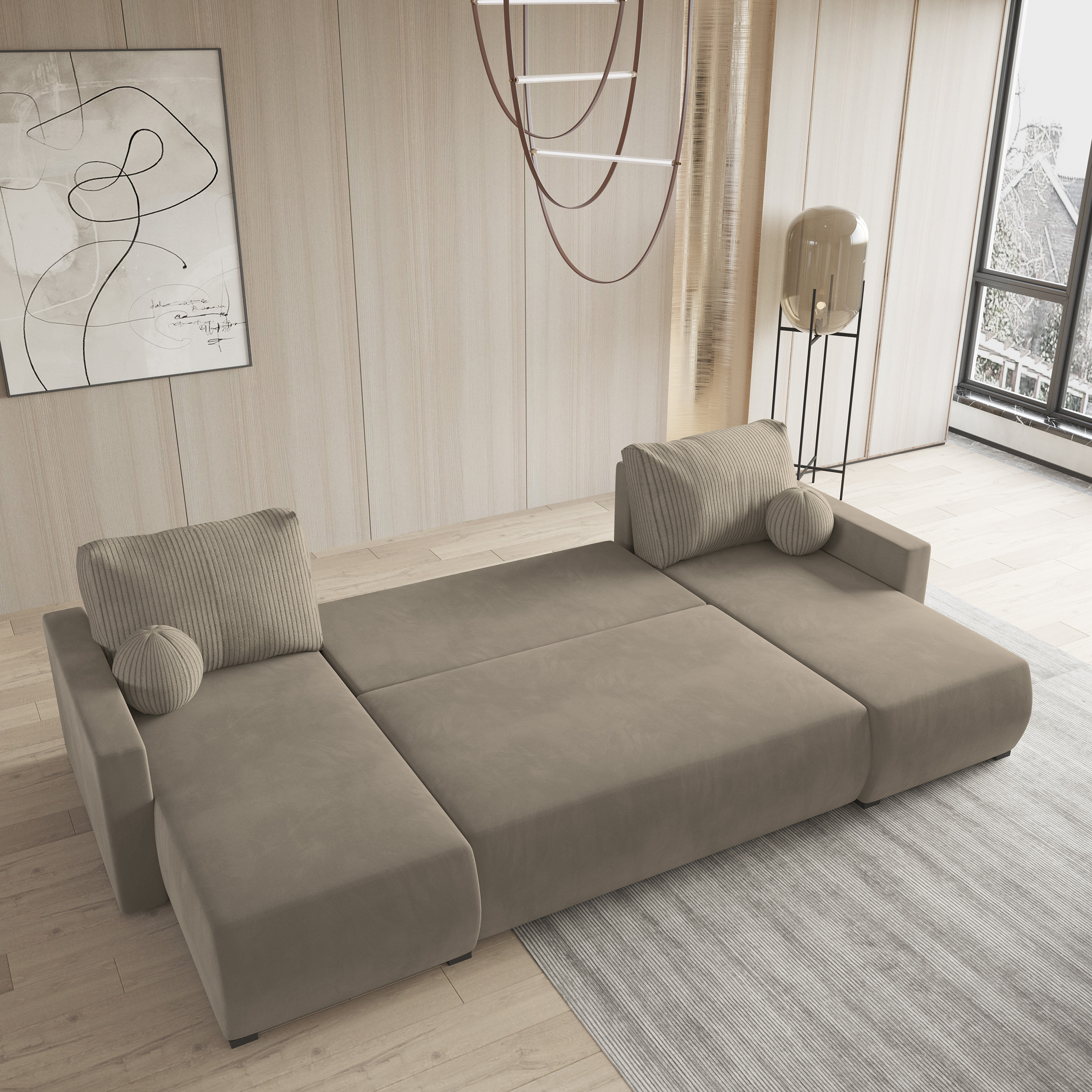 Narożnik TESSUN z rozłożoną funkcją spania Narożnik TESSUN z rozłożoną funkcją spania