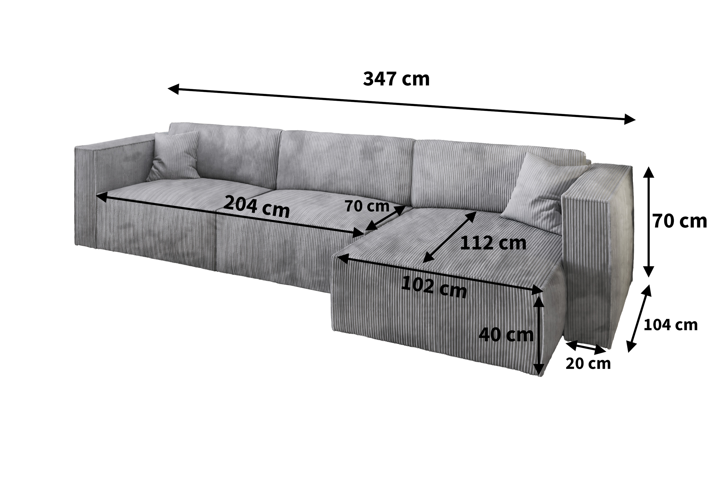 WYMIARY NAROŻNIKA TOLMO