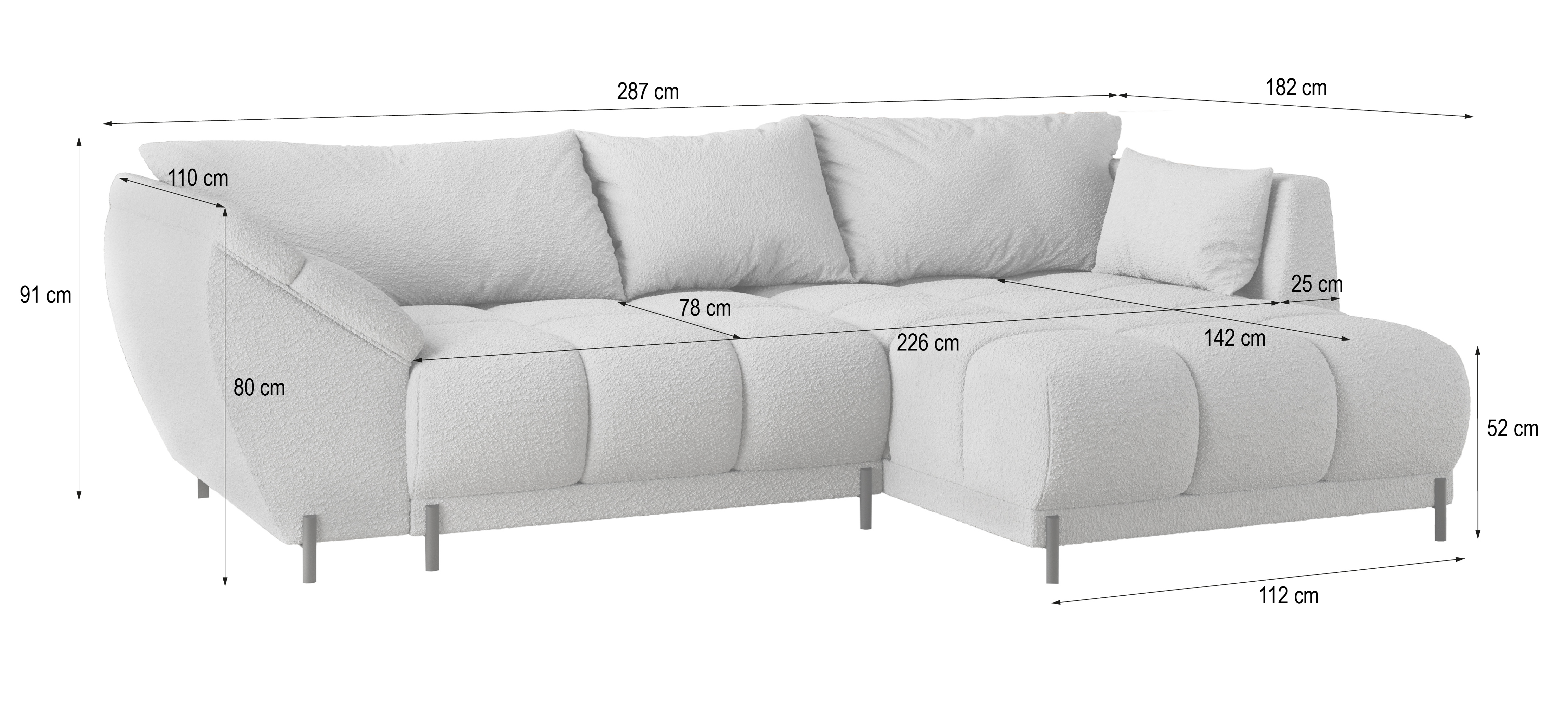 Wymiary narożnika ORENTI