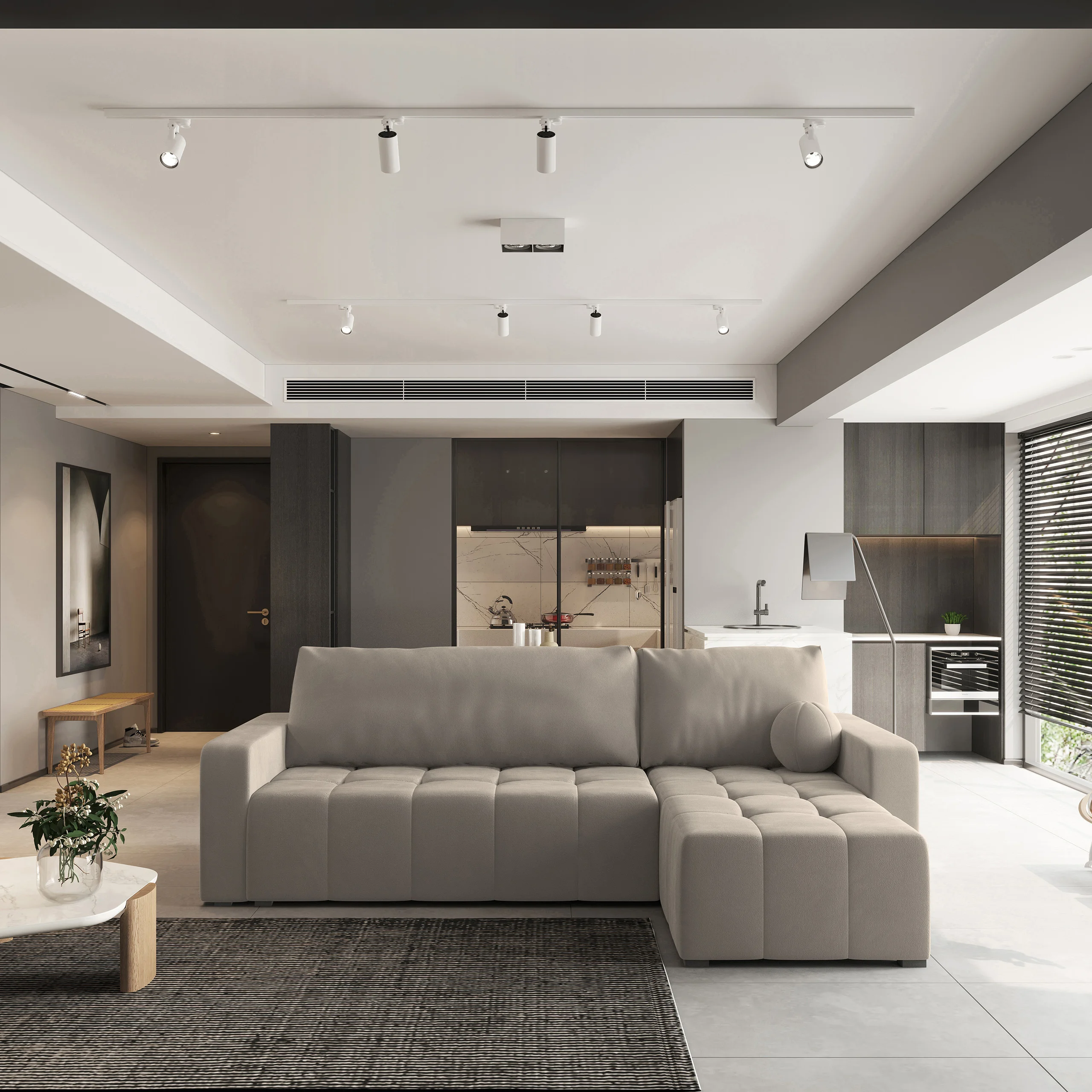 Narożnik VOLIRA od frontu lifestyle